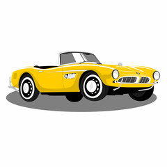 Fototapeta na wymiar Illustration of a retro car. Vector convertible.