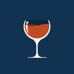 Glass wine vector. symbol. logo design. Wine logo.