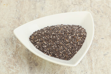 Chia seeds in the bowl