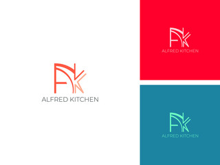 ILLUSTRATION LETTER AK LINE LOGO ICON DESIGN VECTOR