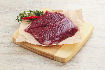 Raw beef machete steak for grill