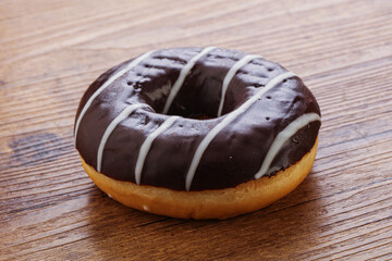 Glazed sweet tasty chocolate donut