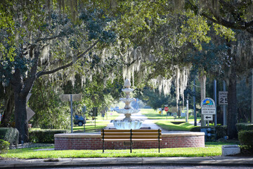 Old fountain near Winter Garden and Winter Park in Orlando, Central Florida. 