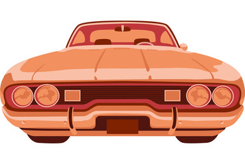 retro car for with red and orange color