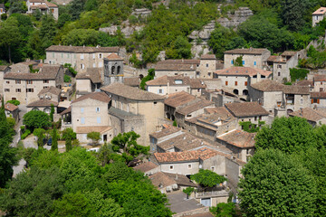 Fototapeta na wymiar View of Labeaume, beautiful french village