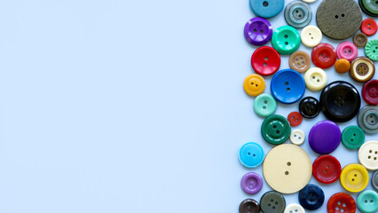 Variety concept. Lots of colorful buttons and empty space.