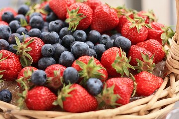 strawberries and blueberries