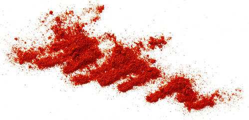 Red ground pepper. Chili pepper powder isolated on white background.