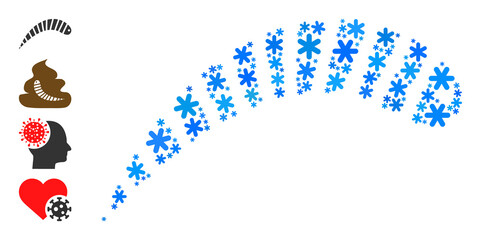 Mosaic worm icon is done for winter, New Year, Christmas. Worm icon mosaic is done of light blue snow items. Some bonus icons are added.