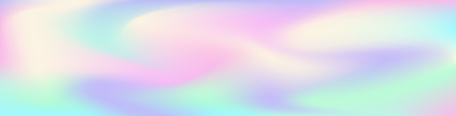 Horizontal gradient abstract pastel holographic texture design for background. Empty blank template for cover, presentation, brochure.