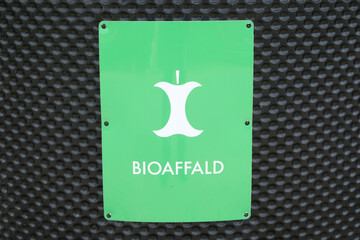 Bioabfall Bioaffald Schild 