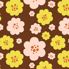 Fototapeta na wymiar Retro pattern with daisies.Perfect design for posters, cards, textile, web pages.