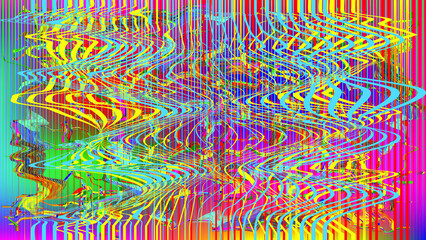 Glitch distorted geometric background . Modern art design . Noise destroyed glitched poster . Trendy defect error background with speed lines  .Glitch effect .vector 