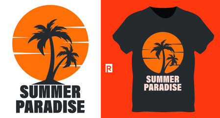 Summer beach t-shirt design with typography