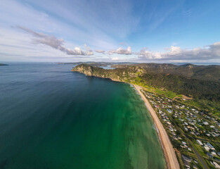 Aerial View of Taupo Bay in New Zealand's Bay of Plenty