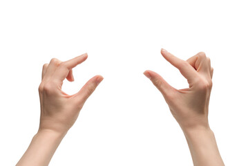 Woman hand isolated on a white background.