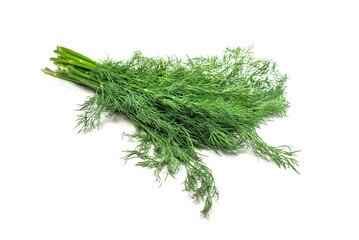 A bunch of dill isolated on white background.