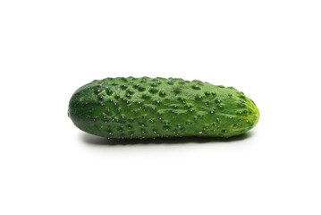 Fresh green cucomber isolated on white background.