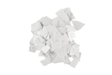 Empty white paper pieces isolated.