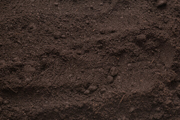 Black land for plant background. Top view.