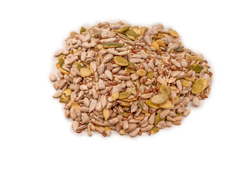 Mix of seeds for a salad. A pile of mixed seeds.