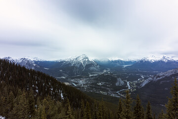 snow covered mountains
