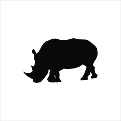Rhino Silhouette for Logo or Graphic Design Element. Vector Illustration