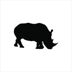 Rhino Silhouette for Logo or Graphic Design Element. Vector Illustration