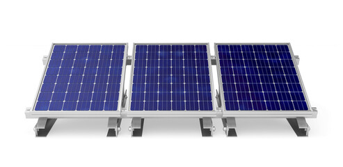 Solar panels in 3d render realistic