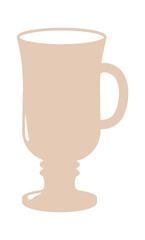 Glass with hot drink. Vector illustration
