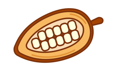 Cocoa fruit icon. Vector illustration