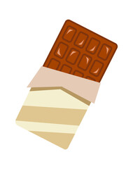 Chocolate bar dessert. Vector illustration