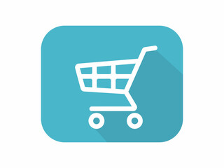 Retail and shopping cart icon. Commerce and small business, supermarket symbol and trolley sign as well as online commerce. Isolated design. Vector