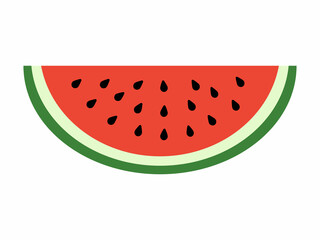 Summer food illustration. Ripe juicy and fresh watermelon, sweet red watermelon slice, nature and freshness. Isolated design. Vector