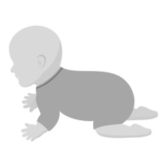 表情なしの人物 白黒のカットイラスト素材 / 赤ちゃん