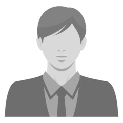 表情なしの人物 白黒のカットイラスト素材 / 大人の男性