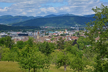 Fototapeta na wymiar Blick vom Heiternplatz auf die Stadt Zofingen, Kanton Aargau