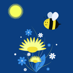 Fototapeta na wymiar bee and flower