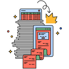 Online financial wealth management concept icon