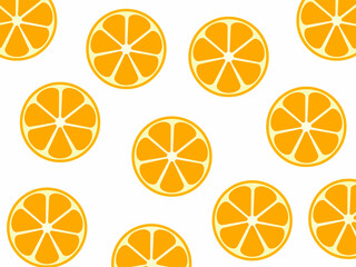 Orange fruits and food. Illustration of healthy ripe food and vitamins, fresh organic juice and natural tropical citrus. The freshness of nature and vegetarianism. Vector
