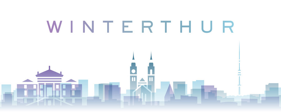 Winterthur Transparent Layers Gradient Landmarks Skyline