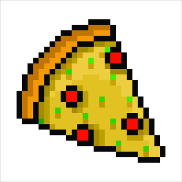pixel art pizza, vector