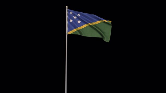 Solomon Islands flag, 4k video background is transparent