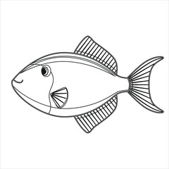 Fish Coloring  page , Fish vector illustration 