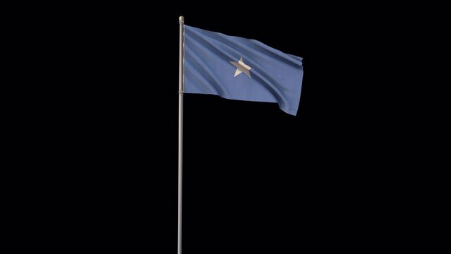 Somalia flag, 4k video background is transparent