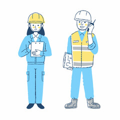 土木・建築関連の仕事をする男女