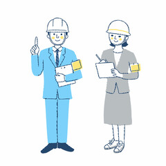 土木・建築関連の仕事をする男女
