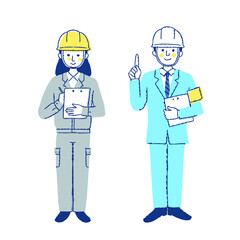 土木・建築関連の仕事をする男女
