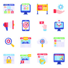 Pack of Seo Flat Icons

