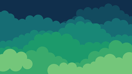 Obraz premium Sky and Clouds, Beautiful Background. Stylish design with a flat, cartoon poster, flyers, postcards, web banners. holiday mood, airy atmosphere. Isolated Object. Design Material. Vector illustration.